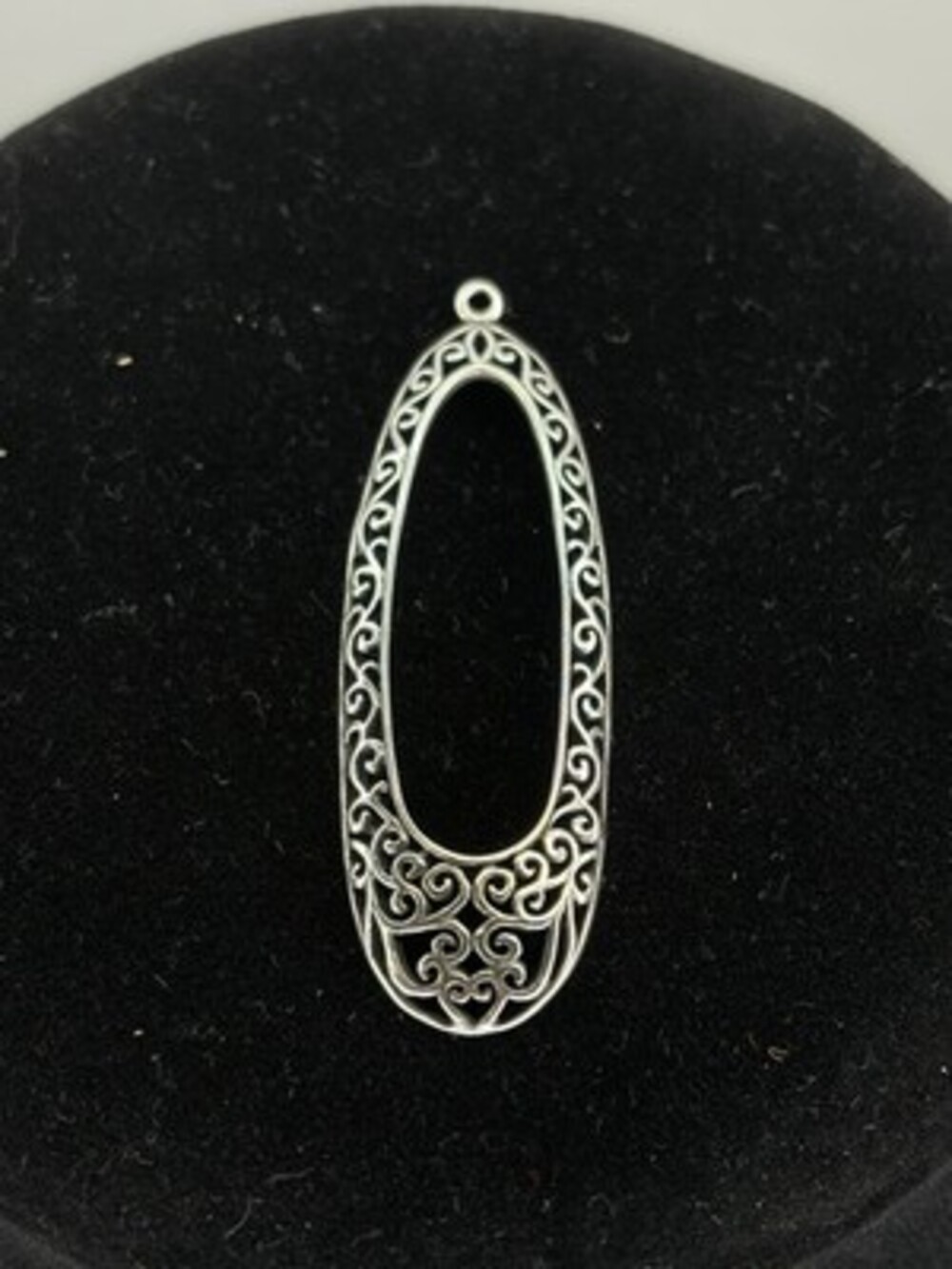 Vintage Silpada 925 Sterling Silver Openwork Oval Scroll Pendant Filigree